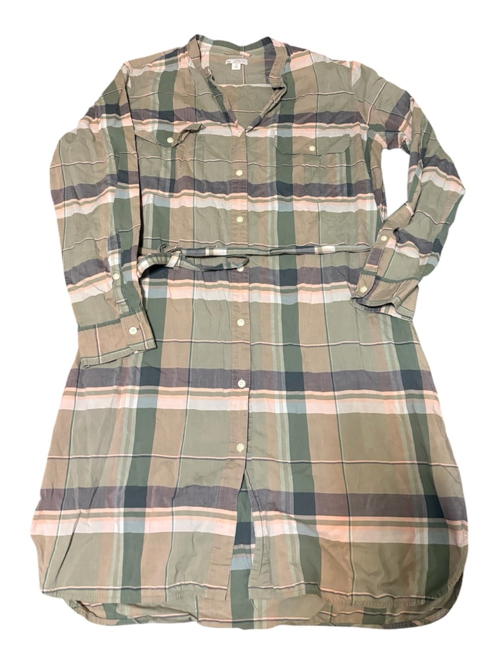 🟤🟤GAP Plaid Shirt Dress  - Green, Cream & Blue